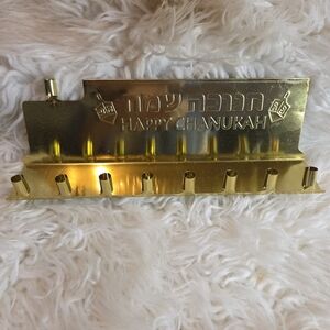 Jet Gold Happy Chanukah Menorah To Go Set Kosher Colored Candles Red Dreidel